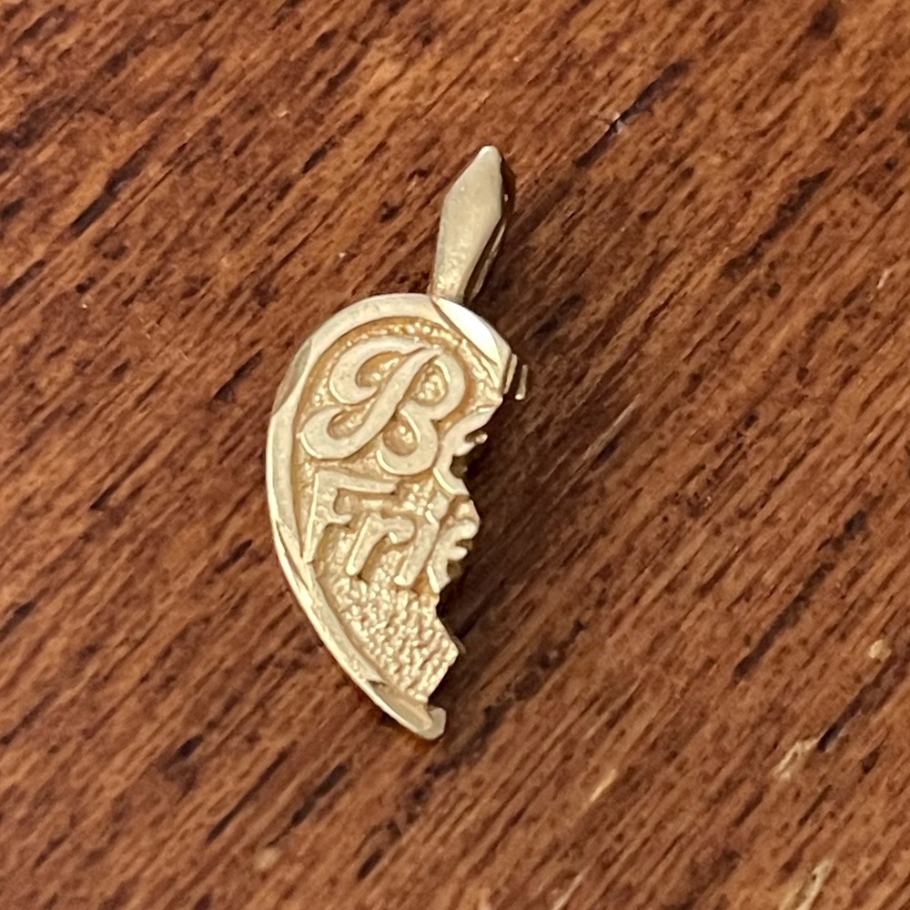 half heart best friend 14k gold